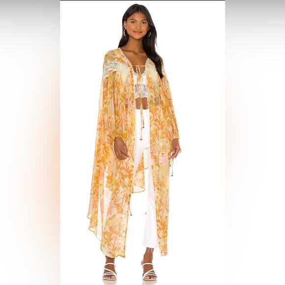 Free People Lost In Love Honey Combo Reversible Kimono Duster Top - Picture 2 of 7